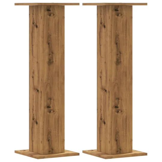 vidaXL Speaker Stands 2 pcs Artisian Oak 11.8x11.8x37.4" Engineered Wood