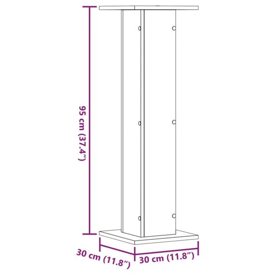 vidaXL Speaker Stands 2 pcs Artisian Oak 11.8x11.8x37.4" Engineered Wood