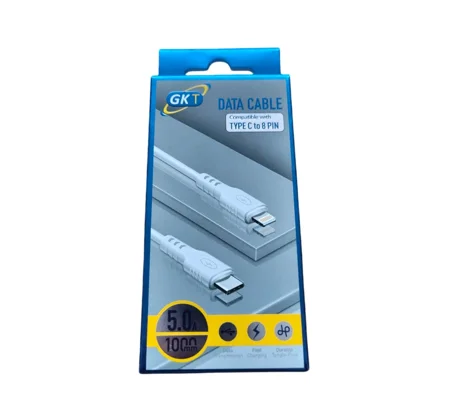 GK Telecom White 8-Pin to USB-C Cable - 1m