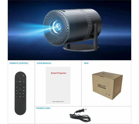 Salange P300 Mini Portable Projector - 4K 8K Video Decoding, 720P HD, Android 11, Wi-Fi, BT 5.1