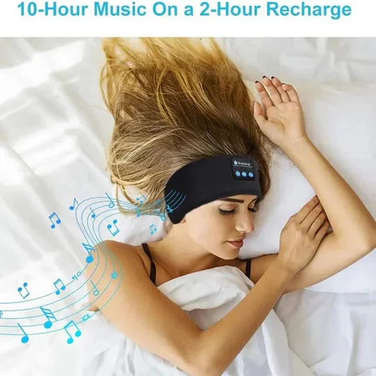 Bluetooth Sleep Headband – Wireless Headphones, Built-In Speakers, Comfortable Fabric, 10-Hour Batte
