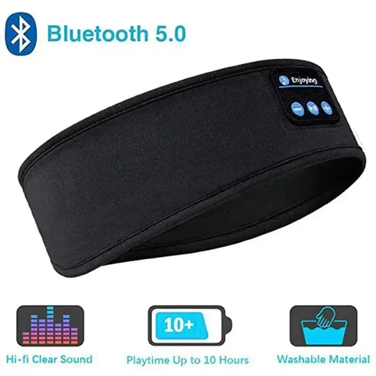Bluetooth Sleep Headband – Wireless Headphones, Built-In Speakers, Comfortable Fabric, 10-Hour Batte