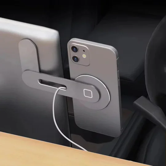 Metal Expansion Phone Stand for Laptop and Tesla Vehicles - Magnetic Folding Phone Holder with 15W F