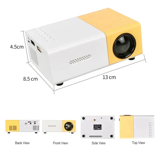 Mini Projector – 1080P Full HD Support, Portable LED Projector, 4K Video Playback, Multiple Connecti