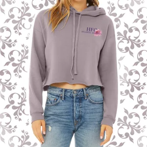 Floral Pressed Penny: Adult Cropped Hoodie (Bella+Canvas)