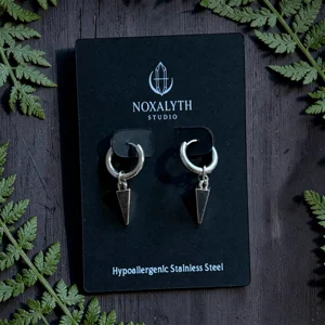 Hoop Earrings Silver Stainless Steel – Spikes