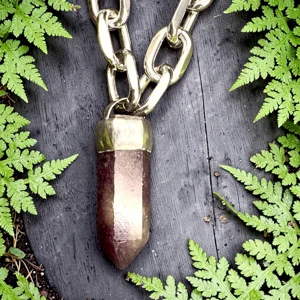 Amethyst Crystal Chunky Pendant Necklace