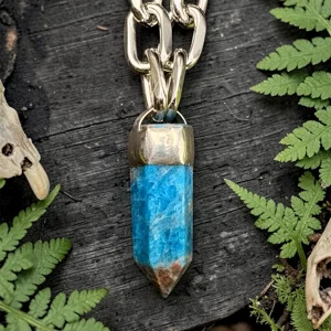 Apatite Chunky Chain Crystal Pendant Necklace