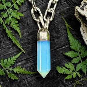 Opalite Chunky Chain Pendant Necklace