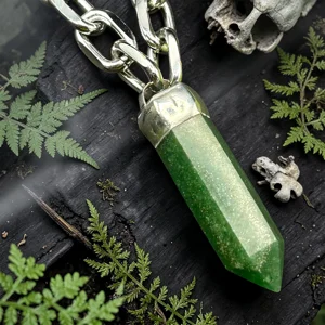 Green Aventurine Chunky Crystal Pendant Necklace