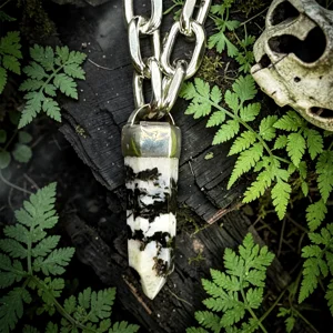 Witchy Zebra Jasper Chunky Crystal Pendant Necklace