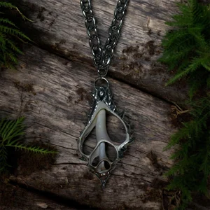 Hand-Forged Spiked Shell Statement Pendant Necklace
