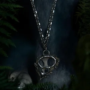 Hand-Forged Metal Enrobed Natural Shell Pendant Necklace