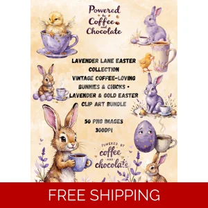 Lavender Lane Easter Collection Vintage  Lavender & Gold Easter Clipart Collection
