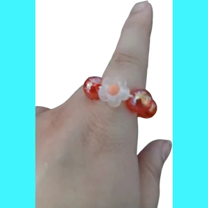 Iridescent Ring with flower