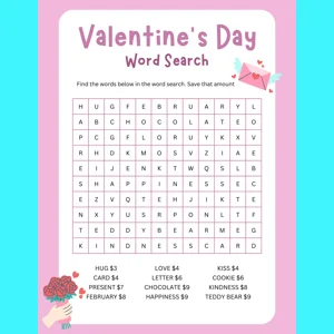 Valentines Day Word Search