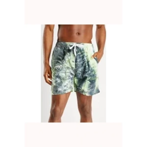 Tie Dyed Mens Swim Shorts Lime/Multi | XXXL
