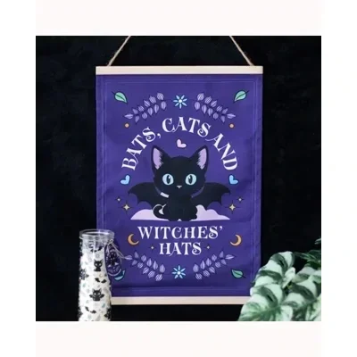 Bats, Cats and Witches Hats Fabric Wall Hanging