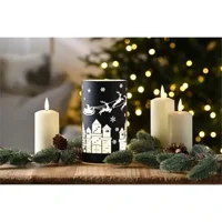 Black Glass Tealight Holder with ..