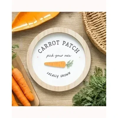Carrot Patch Round 3D Wall Plaque
