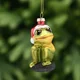 Christmas Frog Glass Hanging Decoration