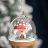 Mushroom House Glass Dome Hanging..