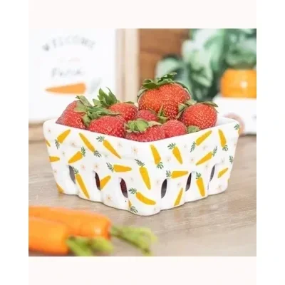 Carrot Patch Ceramic Berry Basket