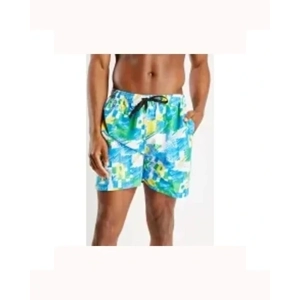 Abstract Art Print Swim Trunks Blue/Yellow/Multi | XXXL