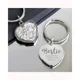 Personalised #Bestie Diamante Heart Keyring