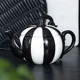 Black and White Striped Pumpkin Teapot