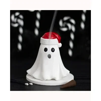 Ghost with Santa Hat Incense Cone Holder
