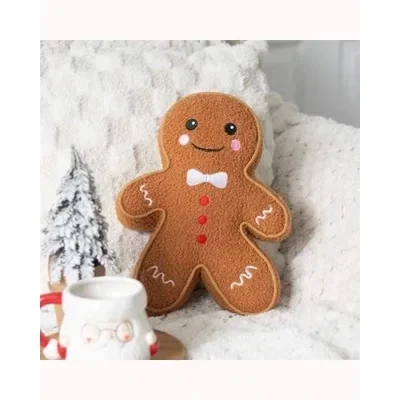 Gingerbread Man Boucle Cushion