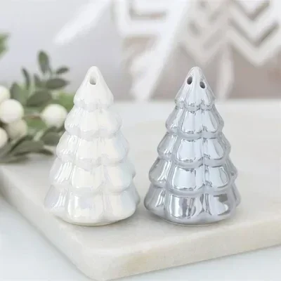 Iridescent Fir Tree Salt and Pepper Shakers