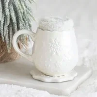 Iridescent Snowflake Mug, Coaster..