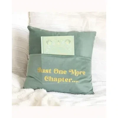 Just One More Chapter Cushion with Book Pocket
