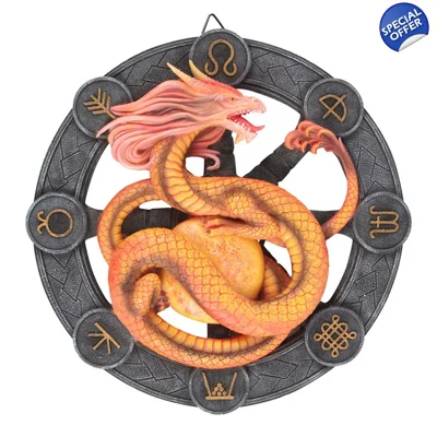 Litha Dragon Resin Wall Plaque by Anne Stokes