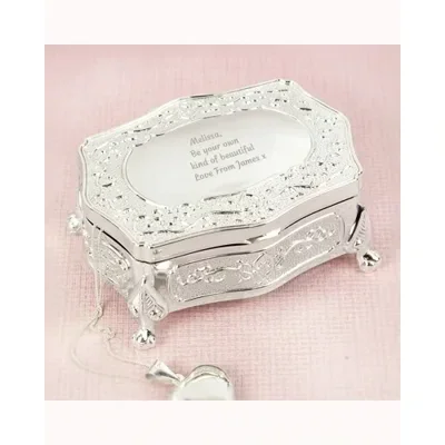 Personalised Any Message Small Antique Trinket Box