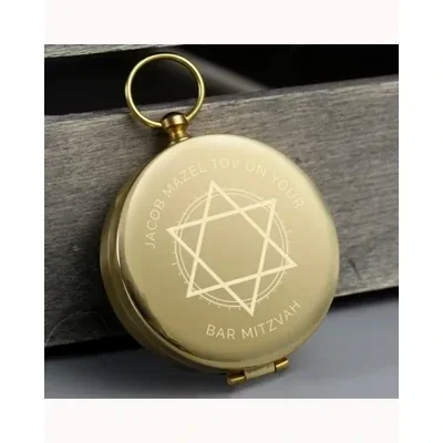 Personalised Bar and Bat Mitzvah Keepsake Compass