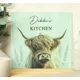 Personalised Highland Cow Glass Chopping Board