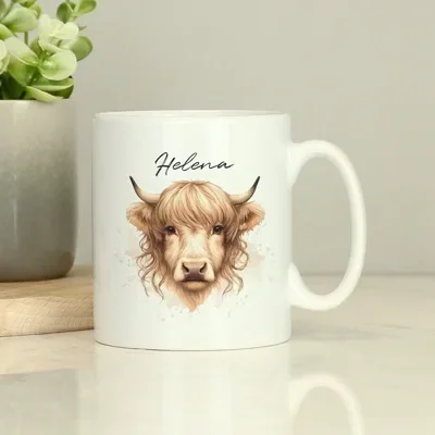Personalised Highland Cow Mug - Female