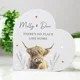 Personalised Highland Cow Wooden Heart Ornament