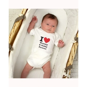 Personalised I HEART 0-3 Months Baby Vest