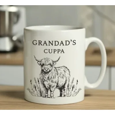 Personalised Black Highland Cow Mug