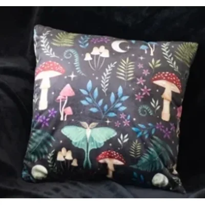 35cm Square Dark Forest Print Cushion