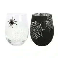 Set of 2 Spider and Web Stemless ..