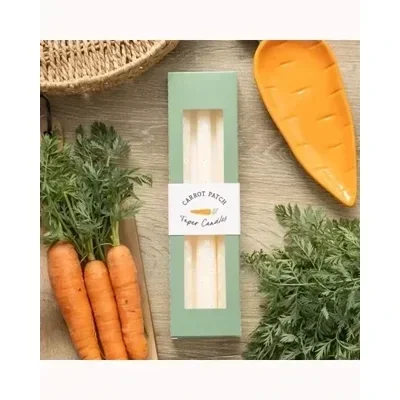 Set of 3 Carrot Patch Daisy Taper Candles