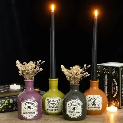 Set of 4 Potion Bottle Vases and Candle Holders