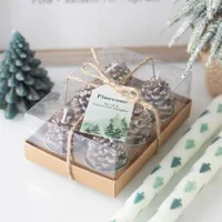 Set of 6 Pinecone Tealight Candles