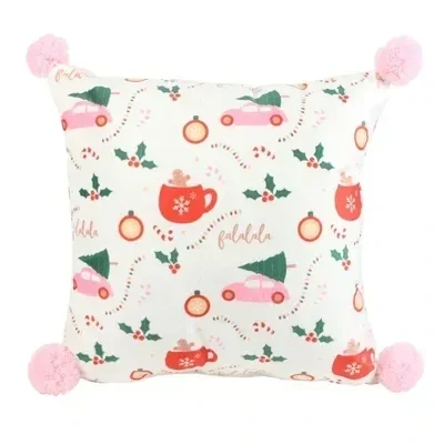 Square Sugarplum Fun Christmas Print Cushion