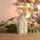 Tall White Porcelain House Light-Up Decoration